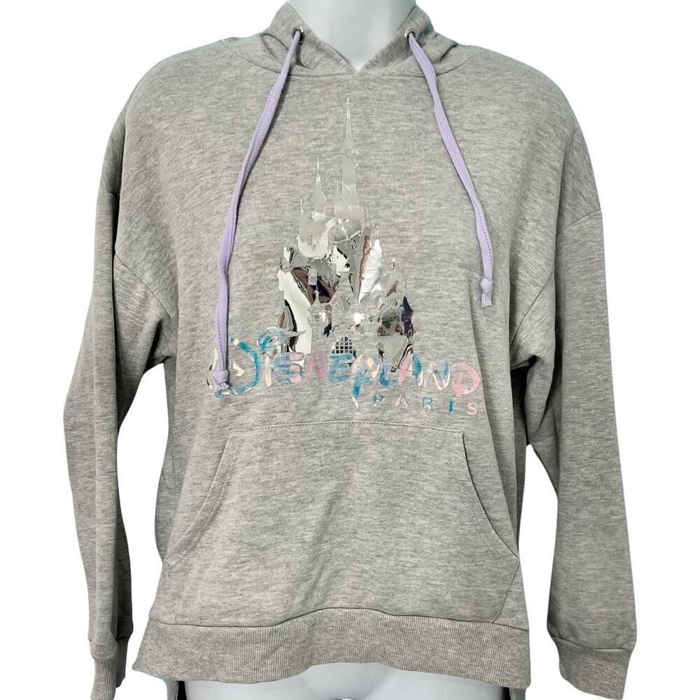 Disneyland Paris Iridescent Mirror Castle Hoodie Sweatshirt Lavender Cords Sz S